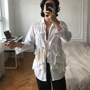 Comme des Garcon White ruffle shirt